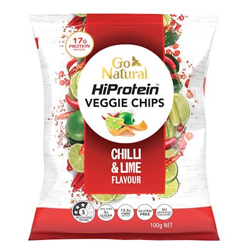 CHILLI & LIME FLAVOUR HIPROTEIN VEGGIE CHIPS 100GM