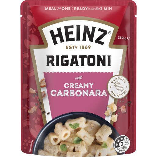 RIGATONI CREAMY CARBONARA & BACON 350GM