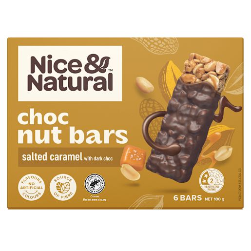 SALTED CARAMEL CHOCOLATE NUT BARS 180GM