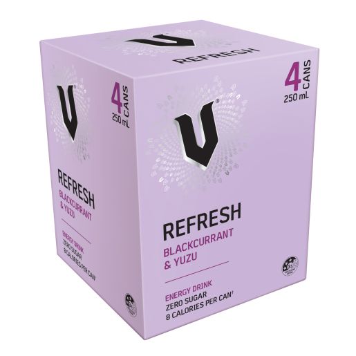 BLACKCURRANT YUZU REFRESH ENERGY DRINK 4X250ML