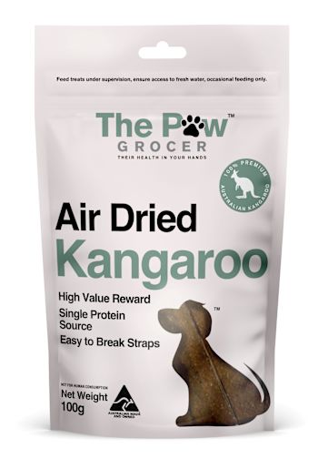 AIR DRIED KANGAROO STRAPS 100GM