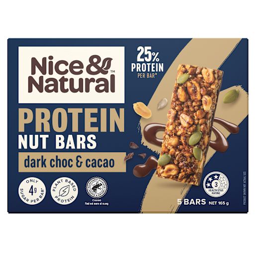 DARK CHOCOLATE & CACAO PROTEIN NUT BARS 165GM