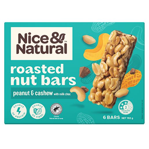 PEANUT & CASHEW ROASTED NUT BAR 192GM