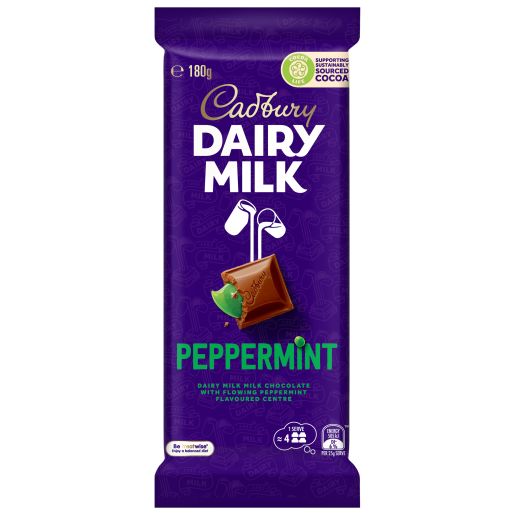 DAIRY MILK PEPPERMINT CHOCOLATE 180GM