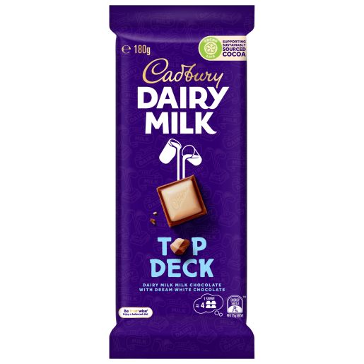 DAIRY MILK CHOCOLATE TOP DECK 180GM