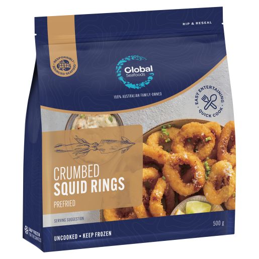 CRUMBED SQUID RINGS 500GM