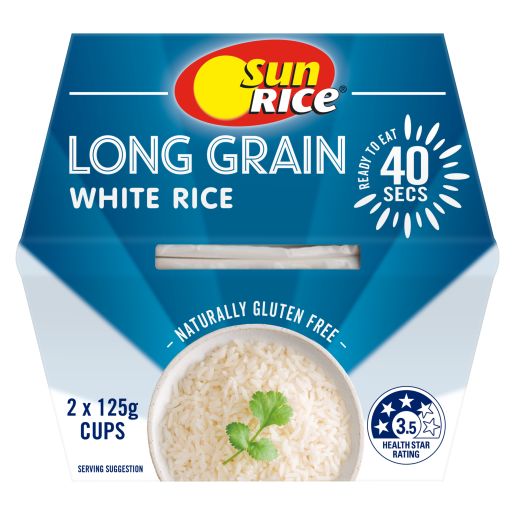 LONG GRAIN WHITE RICE 2 PACK 250GM