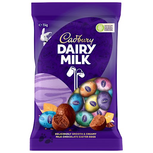 DAIRY MILK CHOCOLATE EGG BAG 114GM