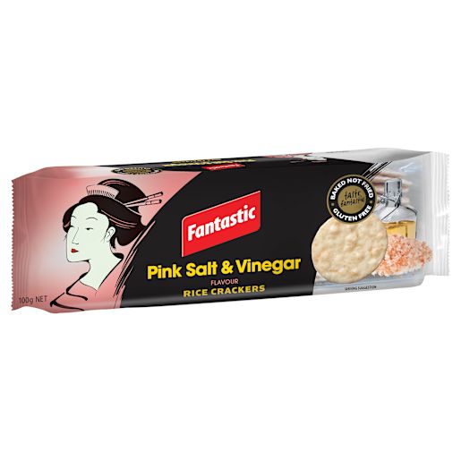 PINK SALT & VINEGAR RICE CRACKERS 100GM