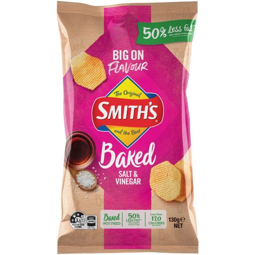 SALT & VINEGAR BAKED CHIP 130GM