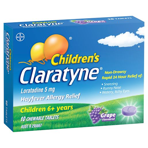 +6 YEARS CHILDRENS GRAPE CHEWABLE ANTIHISTAMINE 10S