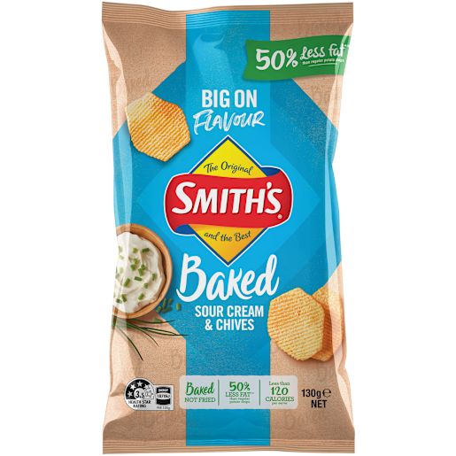 SOUR CREAM & CHIVES  BAKED CHIPS 130GM