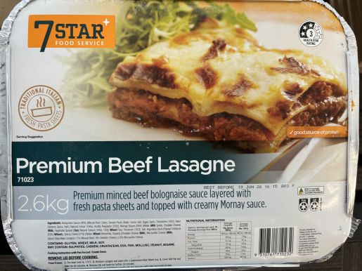 PREMIUM BEEF LASAGNE 2.6KG