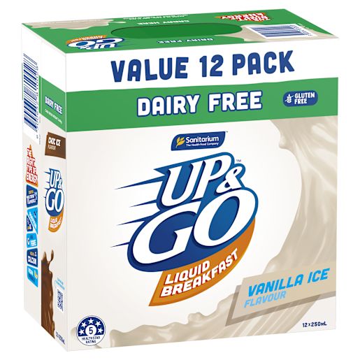 DAIRY FREE VANILLA UP & GO LIQUID BREAKFAST 12X250M