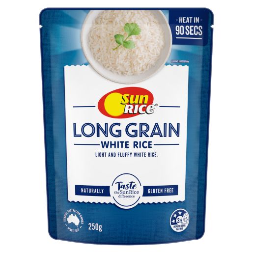 9 SECOND WHITE LONG GRAIN RICE 250GM