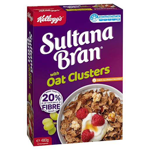 SULTANA BRAN OAT CLUSTERS 480GM