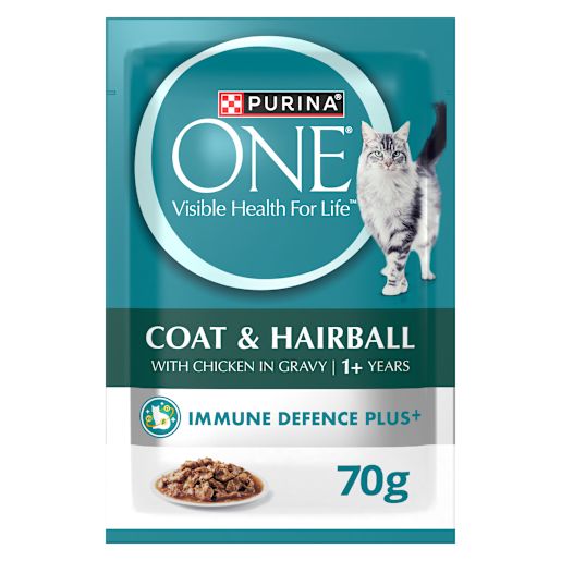 ONE CHICKEN HAIRBALL FORMULA ADULT CAT FOOD 70GM