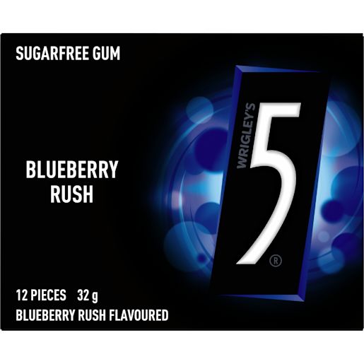 5 BLUEBERRY SUGAR FREE CHEWING GUM STICK 32GM