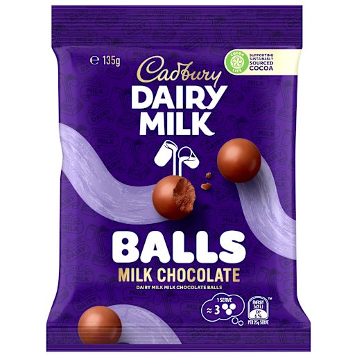 CDM PURE MILK CHOC BALLS 135GM