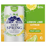 Deep Spring Mineral Water Sparkling Drink Lemon Lime Cans