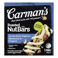 Carman's Roasted Nut Bars Greek Style Yoghurt Blueberry