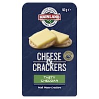 Mainland Tasty Cheddar Cheese with Water Crackers