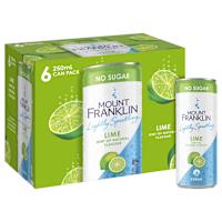 Mount Franklin Lightly Sparkling Water Lime Multipack Mini Cans