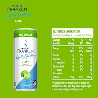 Mount Franklin Lightly Sparkling Water Lime Multipack Mini Cans