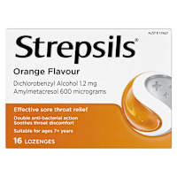 Strepsils Double Antibacterial Soothing Sore Throat Lozenges Orange