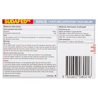 Sudafed PE Sinus Pain Relief + Anti Inflammatory Double Action Tablets