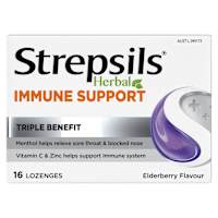 Strepsils Herbal Immune Support Lozenges Elderberry & Echinacea