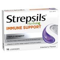 Strepsils Herbal Immune Support Lozenges Elderberry & Echinacea