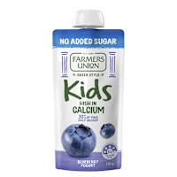 Farmers Union No Added Sugar Yoghurt Kids Pouch Blueberry