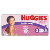 Huggies Ultra Dry Nappy Pants Girl Size 3 (6-12kg)