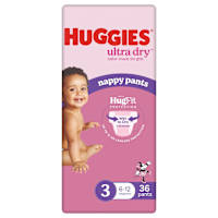 Huggies Ultra Dry Nappy Pants Girl Size 3 (6-12kg)