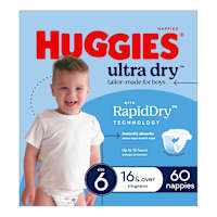 Huggies Ultra Dry Nappies Boys Size 6 (16+kg)