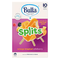 Bulla Splits Ice Cream Wildberry Orange Tropical