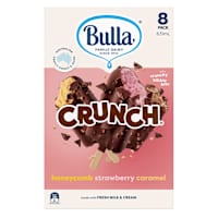 Bulla Caramel, Strawberry, Honeycomb Crunch Ice Creams