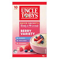 Uncle Tobys Oats Quick Sachets Breakfast Cereal Berry Variety