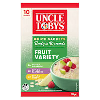 Uncle Tobys Oats Quick Sachets Breakfast Cereal Fruit Variety