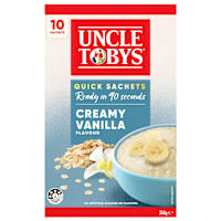 Uncle Tobys Oats Quick Sachets Breakfast Cereal Creamy Vanilla