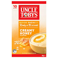 Uncle Tobys Oats Quick Sachets Creamy Honey