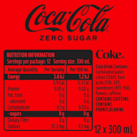 Coca-Cola Zero Sugar Soft Drink Multipack Bottles