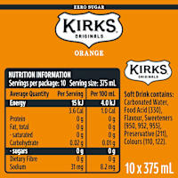 Kirks Orange Sugar Free Multipack Cans