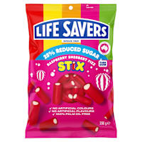 Life Savers 25% Reduced Sugar Raspberry Sherbert Fizz Stix