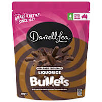 Darrell Lea Dark Chocolate Liquorice Bullets