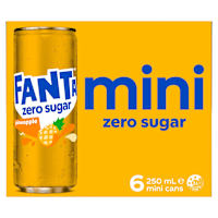 Fanta Pineapple Zero Sugar Soft Drink Multipack Mini Can