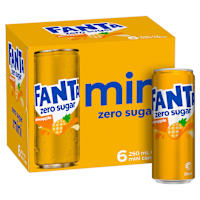 Fanta Pineapple Zero Sugar Soft Drink Multipack Mini Can