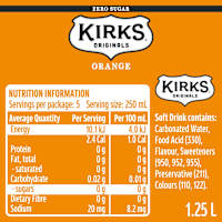 Kirks Orange Sugar Free bottle