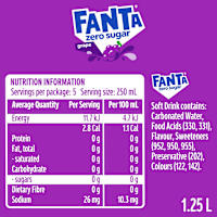 Fanta Grape Zero Sugar Soft Drink Bottle